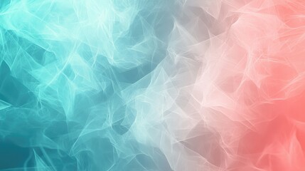 Fototapeta premium A soft-focus abstract background featuring blurred shapes and colors in shades of teal and coral, providing a dreamy and ethereal effect suitable for various artistic purposes