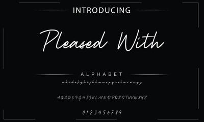 Obraz premium Hand drawn typeface. Handwritten script alphabet isolated on white background. Handmade alphabet for your designs logo, posters, invitations, cards, etc.