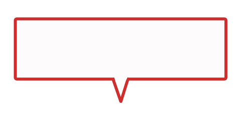 シンプルな横長の吹き出し4（赤・白）