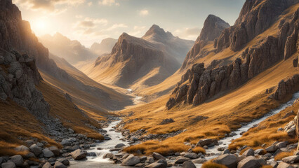 Golden Hour Mountain Valley