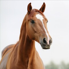 Fototapeta premium chestnut horse in studio setting horse