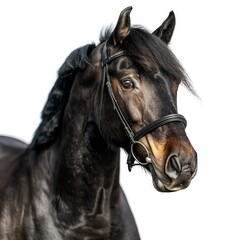 Obraz premium Close up of 10 year old Belgian draft horse on white background