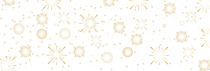 golden texture Fireworks banner. Festive fireworks with brightly shining sparks. New Year's Eve fireworks. Multicolored fireworks on isolated transparent background