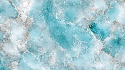 Fototapeta premium Turquoise and white abstract marble texture featuring a smooth, fluid design, perfect for banners and panoramic backgrounds. Ideal for modern aesthetics.