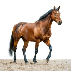 Obraz premium Cute horse walking on the ranch.