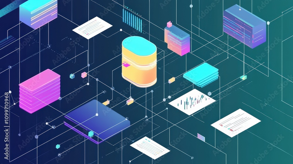 Poster the complex journey of data through an ai system, showcasing how each stage refines raw data into in