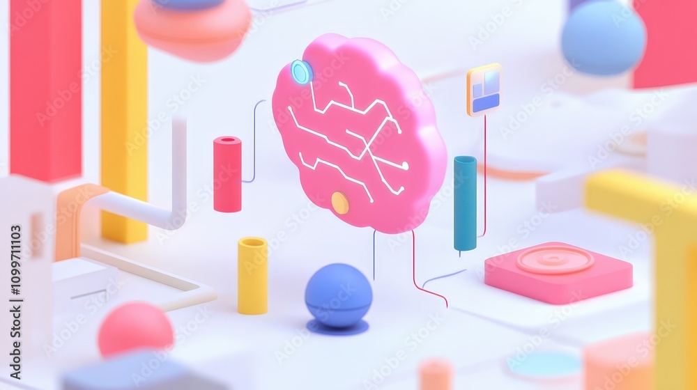 Poster the complex journey of data through an ai system, showcasing how each stage refines raw data into in