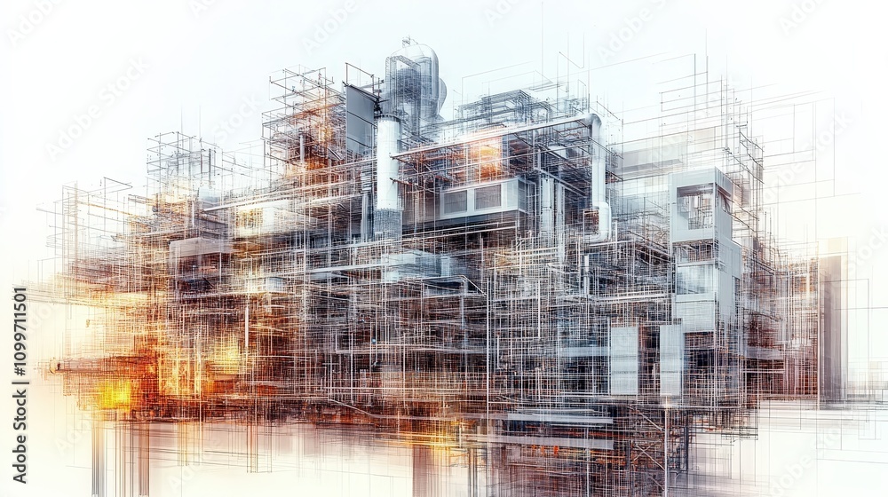 Fototapete the intricate architecture of an ai model, with each layer processing, adjusting, and refining data 