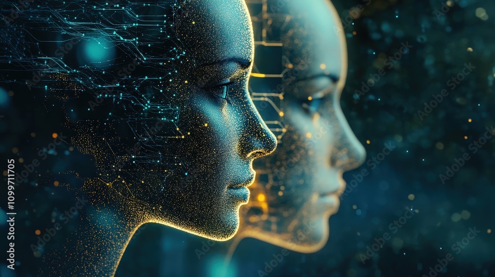 Poster the journey of data through an ai model, showing the stages from raw input to polished output, each 
