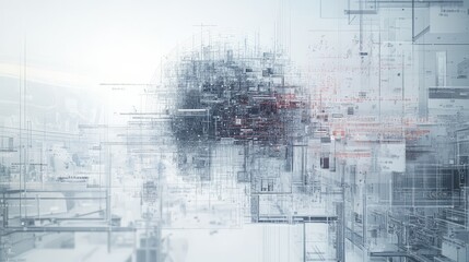 Obraz premium The process of data refining through an AI model, showing how each step contributes to transforming raw information into complex solutions