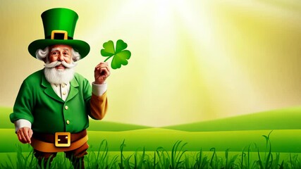 Festive leprechaun celebrating spring with clover