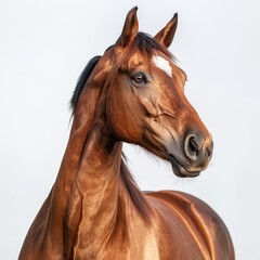 Fototapeta premium Portrait of chestnut horse horse