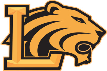 L alphabet lion logo style