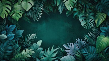 Fototapeta premium Lush Tropical Leaves Background for Advertising