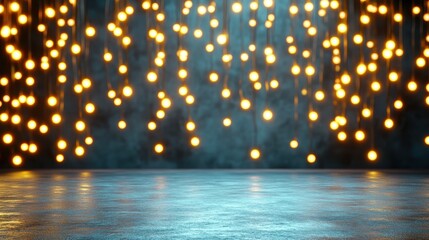 Scenic Background with Hanging Lights for Creative Projects