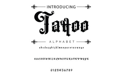 Busied Vintage tattoo font. Font for the tattoo studio logos, alcohol branding, and many others in retro style.