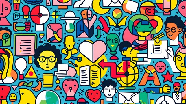 Vibrant and dynamic 60 line icon vector illustrations featuring symbols of diversity, equity, inclusion, business, teamwork, education, multiculturalism, gender equality.