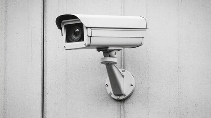 Surveillance Camera Installed on Wall for Crime Prevention and Security Monitoring in a Controlled Environment