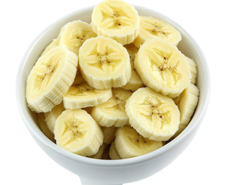 a bowl of sliced bananas