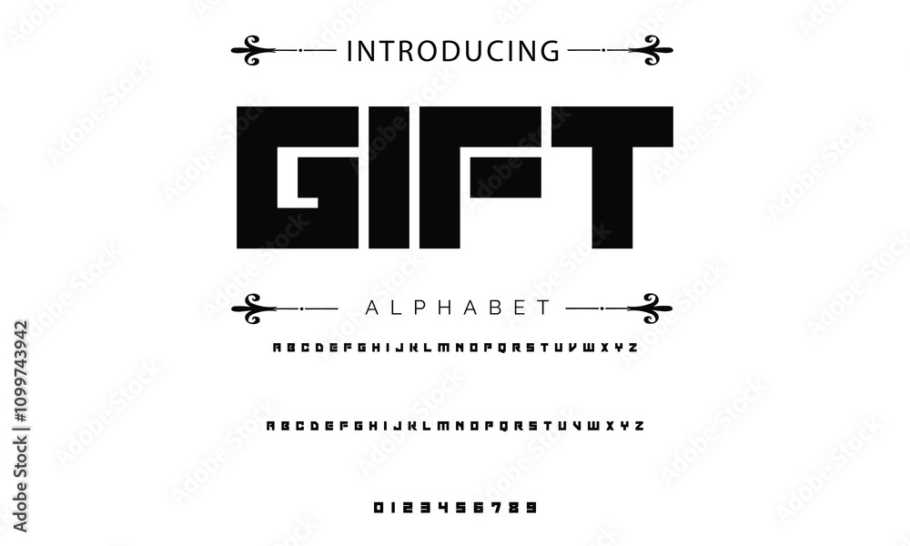 Fototapete modern techno font, futuristic line type of english alphabet letters and numbers. minimal tech typef
