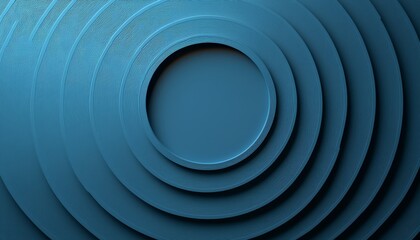 Abstract Blue Concentric Circles Design Background