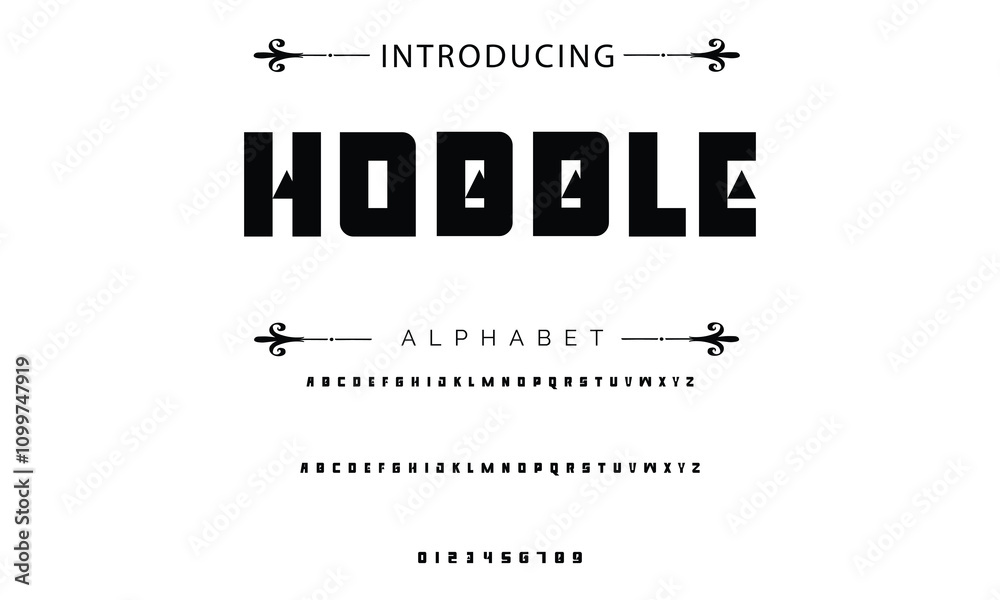 Fototapete modern techno font, futuristic line type of english alphabet letters and numbers. minimal tech typef