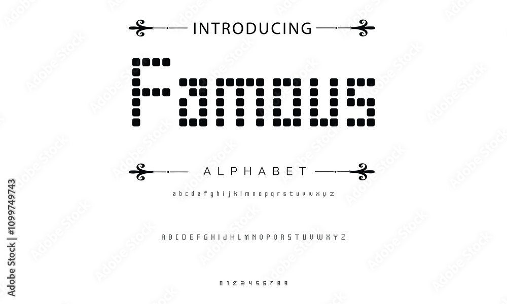Fototapete modern techno font, futuristic line type of english alphabet letters and numbers. minimal tech typef