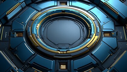 Obraz premium Abstract Futuristic Metallic Circular Design