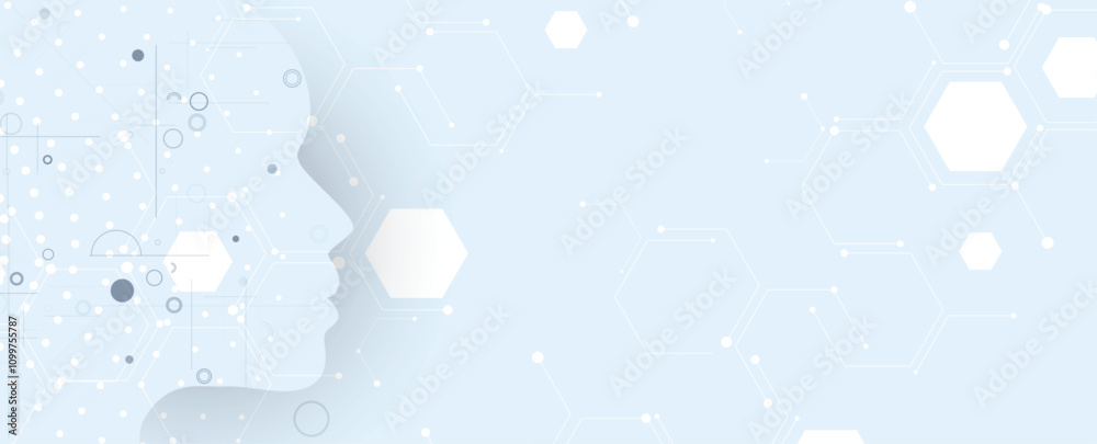 Fototapete artificial intelligence and computer techmology background