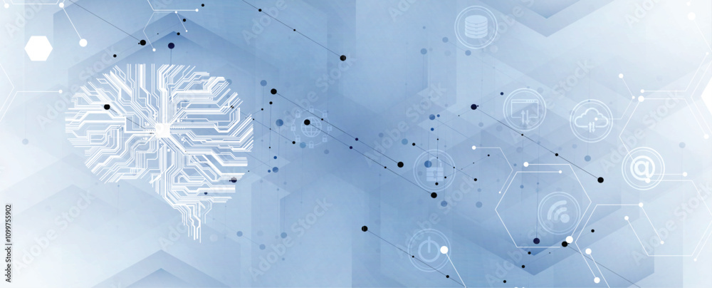 Poster Artificial intelligence and computer techmology background