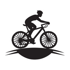 Obraz premium silhouette of a person riding a bicycle
