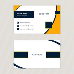 Modern business card design Yellow and Black colour.