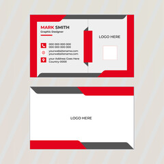 Modern and simple business card design with Red and Gray color