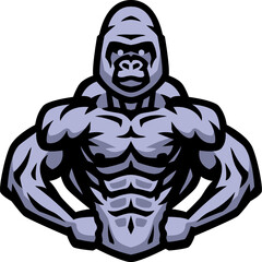 Bodybuilder with a gorilla head.