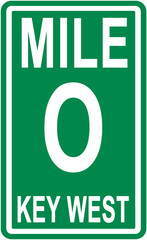 Key West mile 0 sign