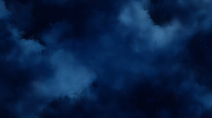 Fototapeta premium Black dark navy abstract pattern watercolor. Artistic background. Stain splash rough daub grain grunge. Water liquid fluid. Like a dramatic night sky with clouds. Space. Design. Template.