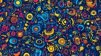 Vibrant Abstract Colorful Doodle Pattern Background Texture