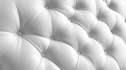 Fototapeta premium White Leather Upholstery with Buttoned Texture