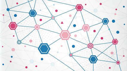 Abstract Network Visualization: Hexagons, Nodes, and Connections