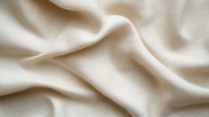 Obraz premium Cream Linen Fabric Texture Background - Natural Material