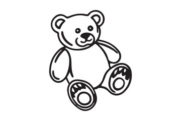 Obraz premium Silhouette of a Teddy Bear Toy - Vector Art Concept.