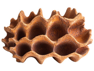a brown object with holes