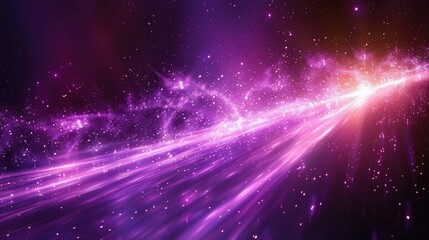 Fototapeta premium Vibrant cosmic energy in a stunning purple galaxy showcasing the beauty of the universe. Generative AI