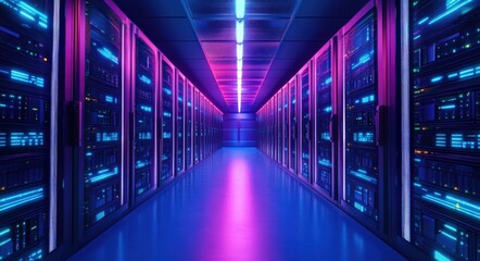 Fototapeta premium Server Virtualization Concept - 3D Illustration. Virtualizing Server Resources for Cloud Computing
