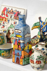 Naklejka premium Ceramic pots, traditional for Corund area, Romania.