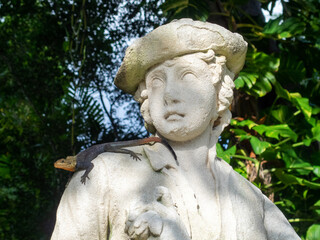 Obraz premium Lizard in the gardens of the Villa Vizcaya, Miami, USA