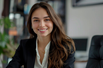 Fototapeta premium Generative AI Portrait of a Professional Man Woman Embracing a Lawyer's Poised and Confident Look