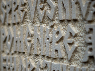 Antique Christian cross carved letters