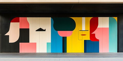 Mural colorido retratando diversidade e aceitação