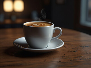 Obraz premium This cozy scene features a perfectly brewed coffee.